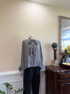 Scanlan Theodore Gingham Bow Tie Blouse